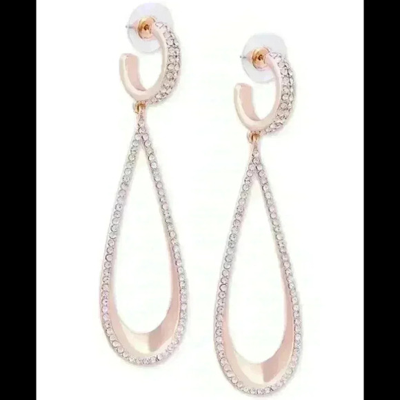 Guess new Pave lined Dangle Earrings - Picture 1 of 8